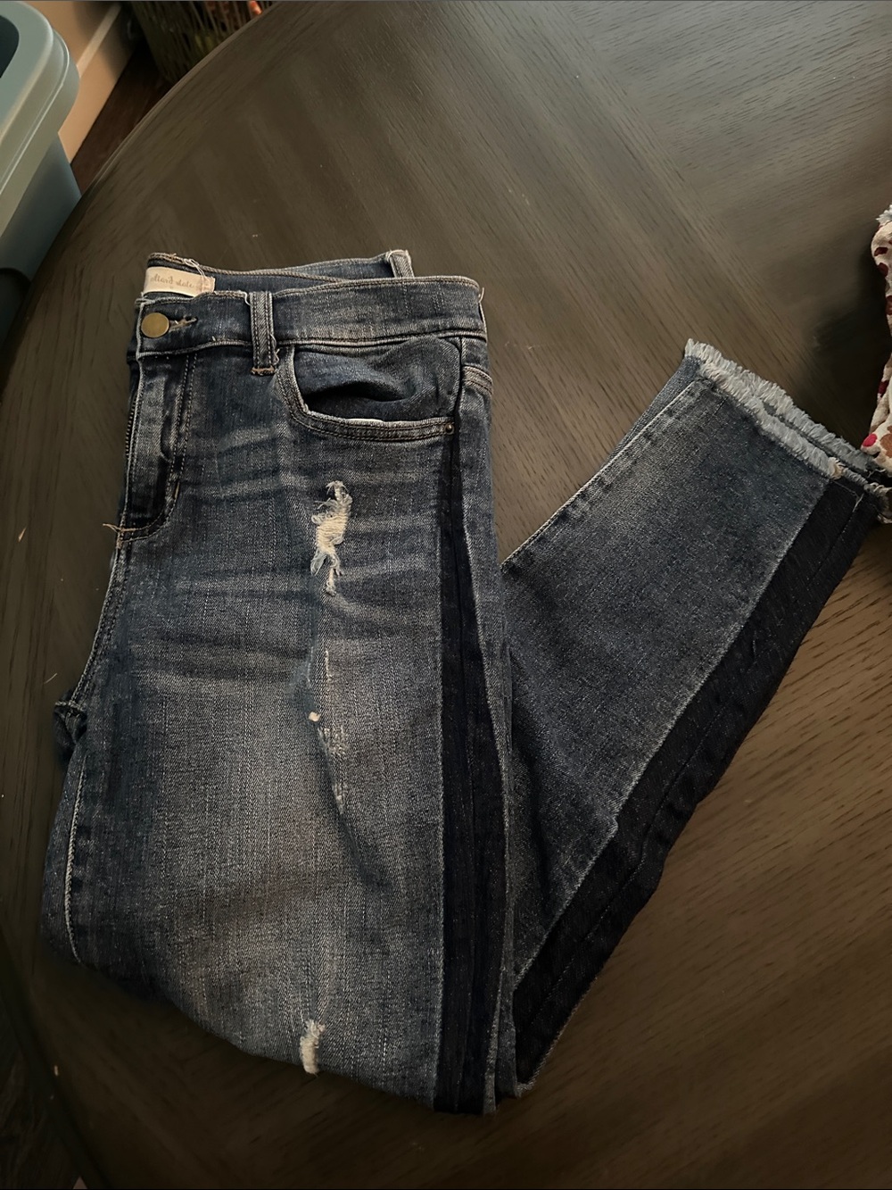 Altar'd State Dark Indigo Ankle Jeans with Side Stripe